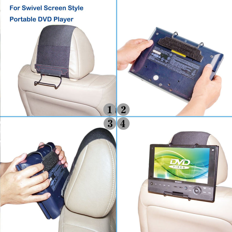 [Australia - AusPower] - TFY Universal Car Headrest Mount Holder for Portable DVD Player 