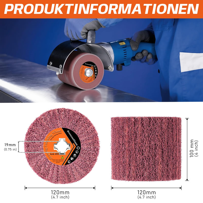 [Australia - AusPower] - Sanding Rollers for Satin Machine, 120 Grit Sanding Sleeves for Sanding Roller, Sanding Roller Brush for Satin Machine Wood for Metal, Stone Surfaces, Renovated, Satin Pattern - 120 x 100 mm Schleifwalzen 120 Körnung 
