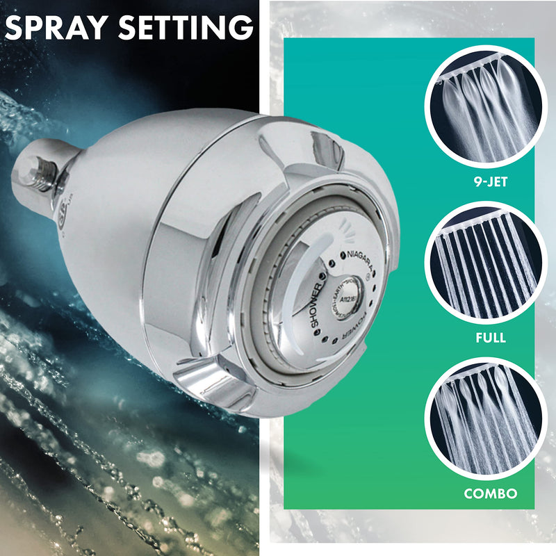 Niagara Conservation Earth Spa with Soap and Soak High Efficiency 1.5 GPM Showerhead in Chrome, N2915C-V Chrome - with Soap & Soak Valve