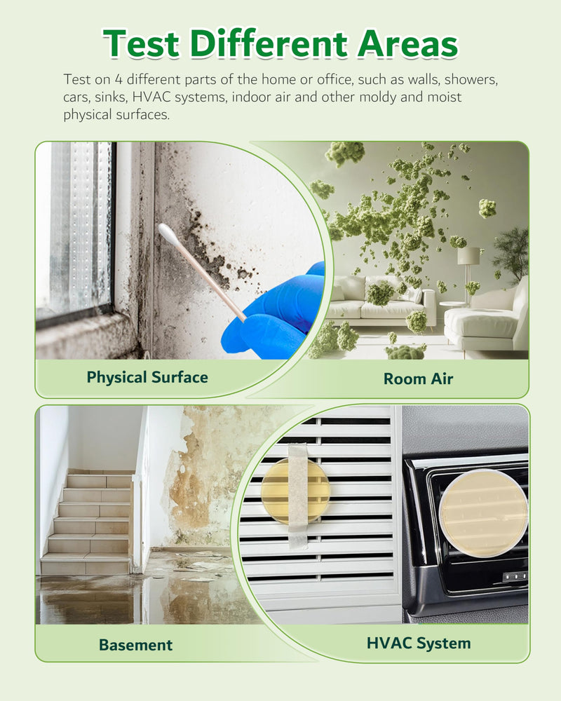 [Australia - AusPower] - Mold Test Kit for Home, 4 Detection Tests for HVAC, Surfaces & Indoor Air Quality, DIY Black Home Mold Detector Testing kit, Identification Guide & Free Lab Analysis Included 