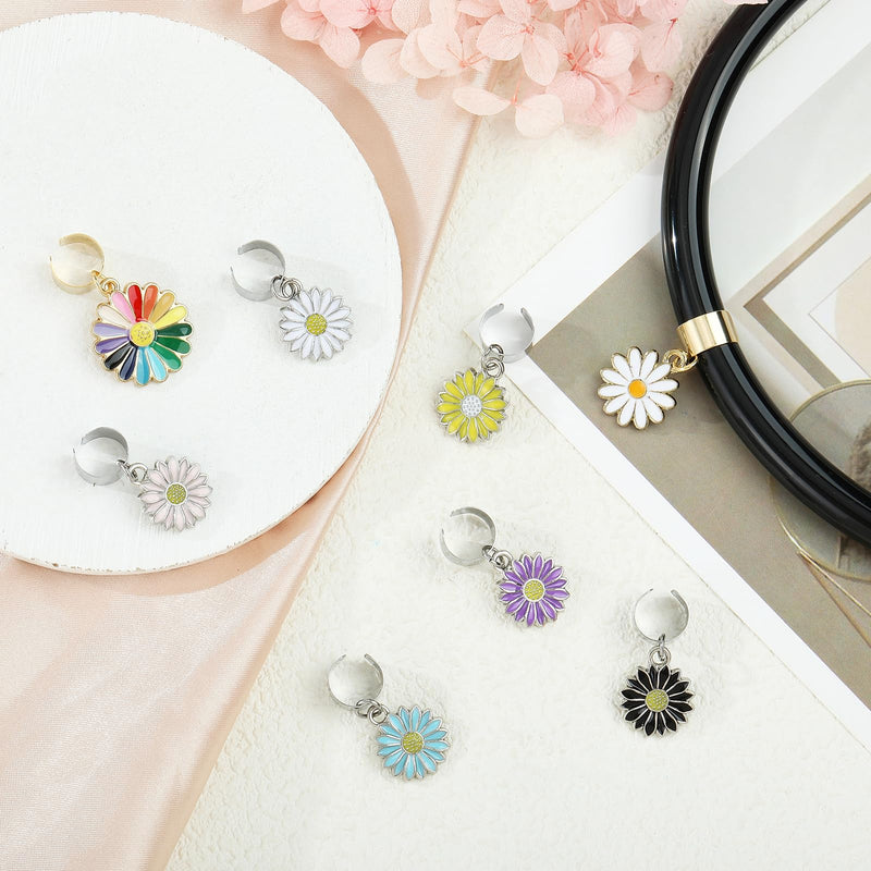 [Australia - AusPower] - 8Pcs Sun Flower Stethoscope Charms Personalized Daisy Flower Stethoscope Accessories Gift for Nurse Doctor Surgeons Veterinarians and Medical Assistant 