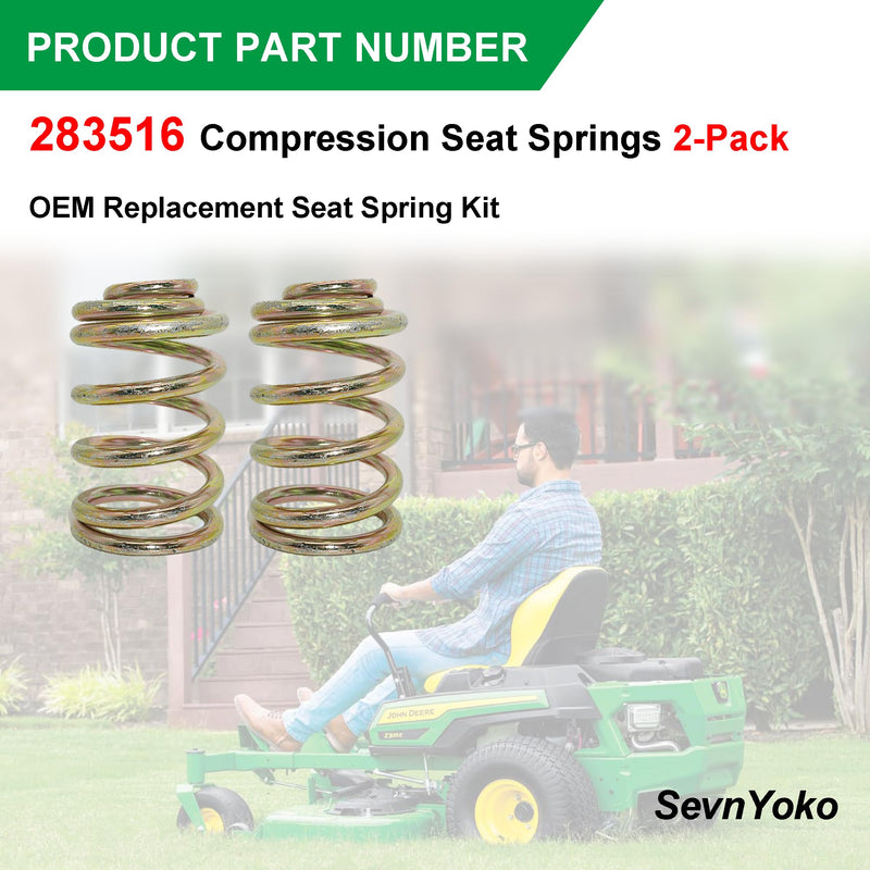 [Australia - AusPower] - 283516 Compression Seat Springs 2-Pack - Compatible with John Deere & Grasshopper Lawn Mowers - OEM Replacement Seat Spring Kit 
