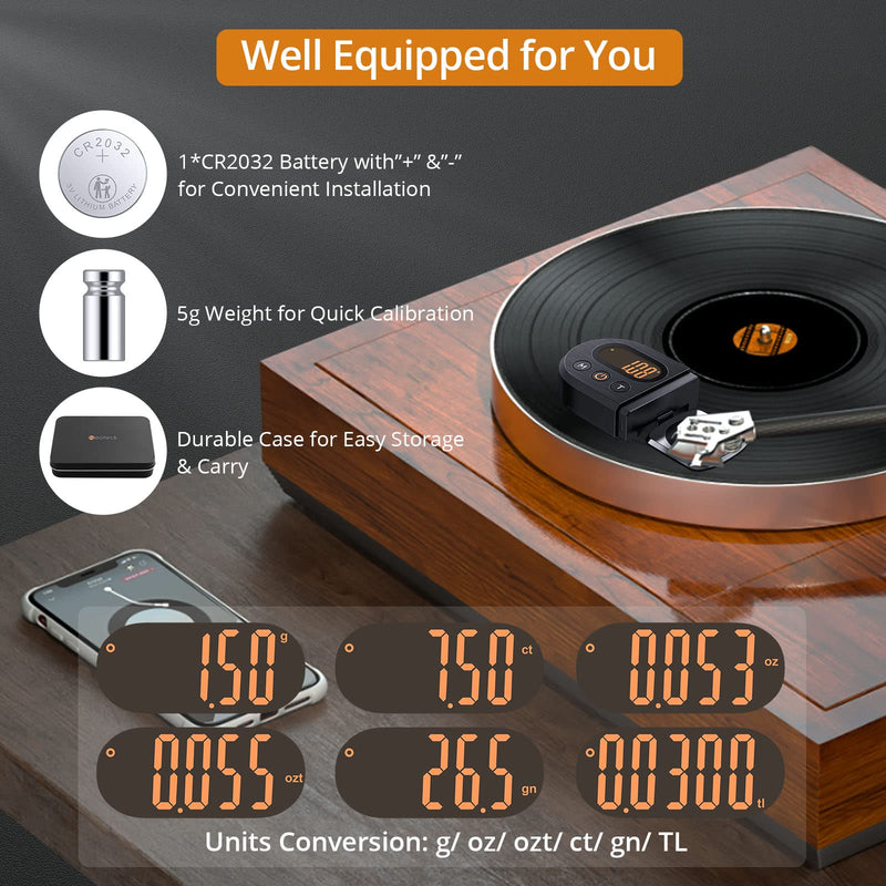 [Australia - AusPower] - Neoteck Professional Audio Calibration Kit: Turntable Stylus Force Gauge & Digital Force Gauge with LCD Backlight, Tonearm Phono Cartridge Adjustment 