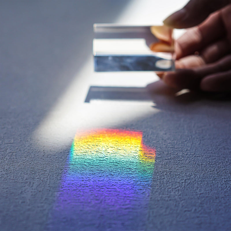 [Australia - AusPower] - QFkris 4pcs Clear K9 Crystal Triangular Prism for Photo Rainbow Lights Crystal Optical Prisms Glass Physics Teaching Refracted Light Spectrum Students Presents Gift,50mm/2inch 