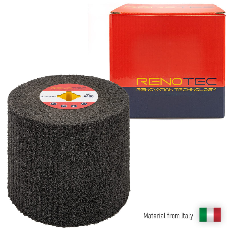 120x100mm Non-Woven Abrasive Flap Wire Drawing Polishing Burnishing Wheel for The Surface Treatment of Metal Products (400 GRIT) Grit400