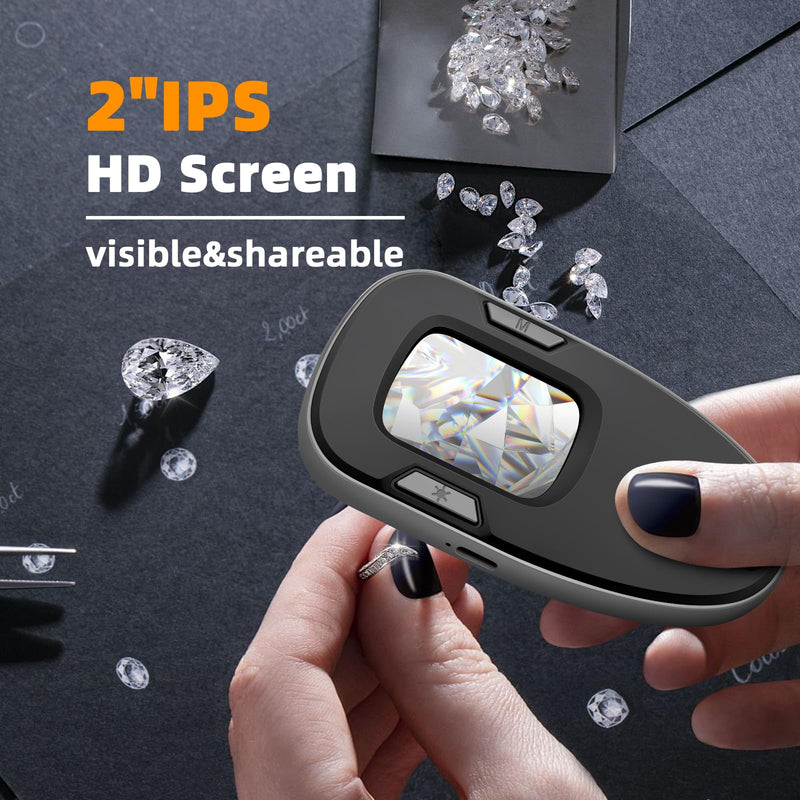 [Australia - AusPower] - Luvan Mobile Phone Microscope, Portable Microscope, 200X Portable Pocket Microscope, 2.0 Inch IPS Colour Display, 2 Light Source Modes, 1 Megapixel, Built-in LED, Seniors 