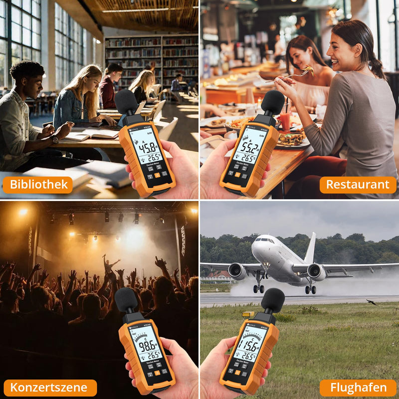 Neoteck Dezibel Digital Portable Sound Level Meter 30-130dB with LCD Display, A/C Weighted Sound Level Meter for Home Factories