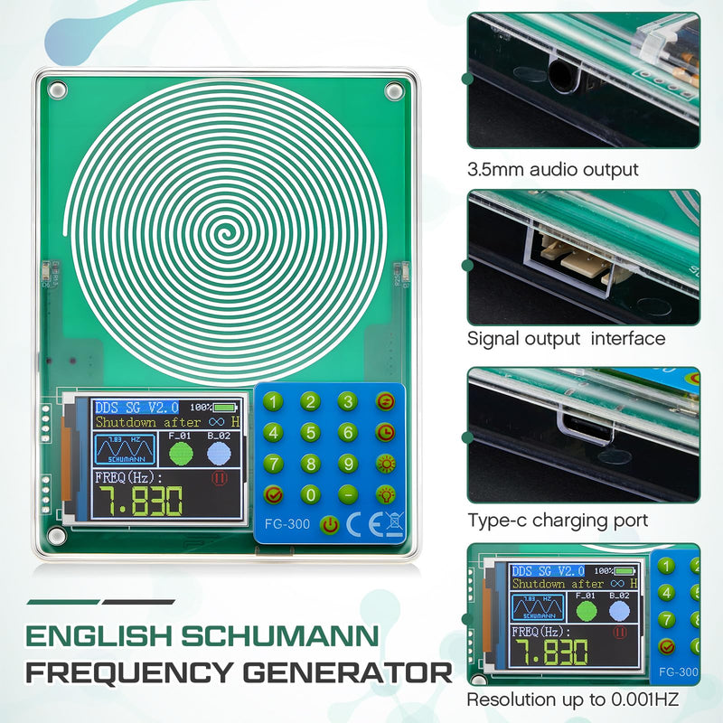 Relaxweex 0.01 to 200000Hz Adjustable Schumann Resonance Generator Ultra Low Frequency Generator Resonator Sound Frequency Machine with USB and Acrylic Case for Sleep, Yoga, Meditation, Stress Relief