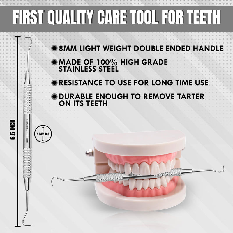 [Australia - AusPower] - Professional Dental Tools |Tartar Scraper For Dentist, Personal Use and Pets | Plaque Remover For Teeth, Premium Oral Care Double ended Hollow Scaler | U5/33 Japanese Stainless Steel 