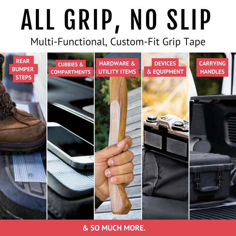 CATTONGUE GRIPS Non-Abrasive Grip Tape Roll - 2” Wide Heavy-Duty, Waterproof Anti-Slip Tape for Bathtubs, Stair Treads, Ramps & More - Indoor & Outdoor Non-Skid Solution (Clear, 10ft) 2" x 10' Clear