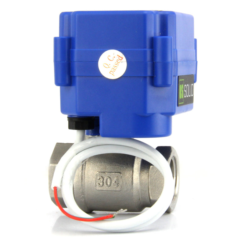 [Australia - AusPower] - Motorized Ball Valve- 1/2" Stainless Steel Ball Valve with Full Port, 9-24V AC/DC and 2 Wire Auto Return Setup by U.S. Solid 1/2 Inch 