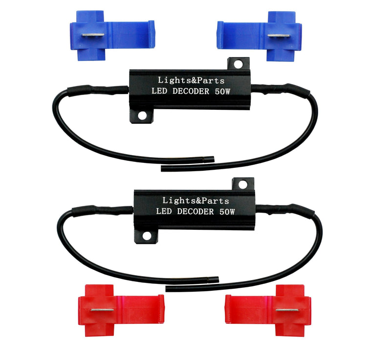 LED Resistor Load Resistor for LED - 2x for P21W H1 H3 H7 H8 H11 HB4 W21W PY21W - 50 Watt 6 Ohm - Canbus Adapter - Indicator Daytime Running Light DRL Fog Light Reversing Light without Error Message B547