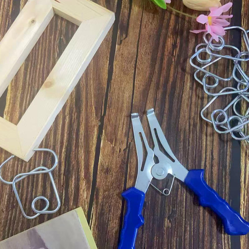 [Australia - AusPower] - Miter Spring Clamps for Woodworking, 22 Piece Professional Kit with Pliers, Steel and Plastic, Blue, Wood Trim and Molding Tools 