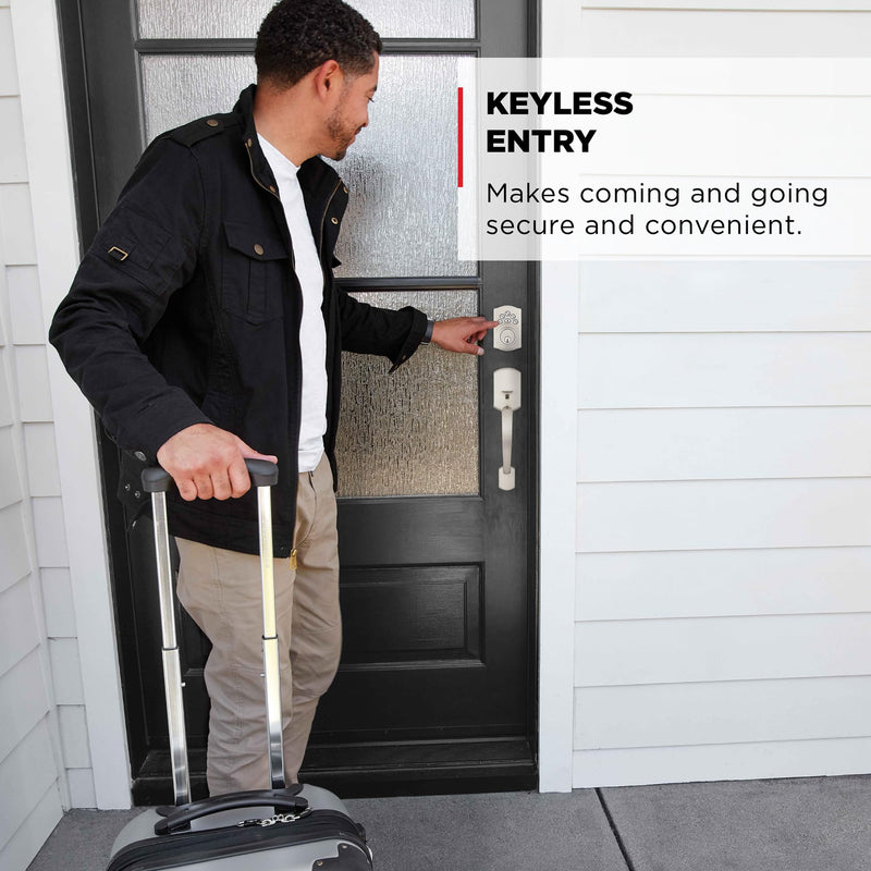 Kwikset Powerbolt 240 5-Button Keypad Satin Nickel Traditional Electronic Deadbolt Door Lock, Featuring Convenient Keyless Entry, Customizable User Codes and Auto-Locking