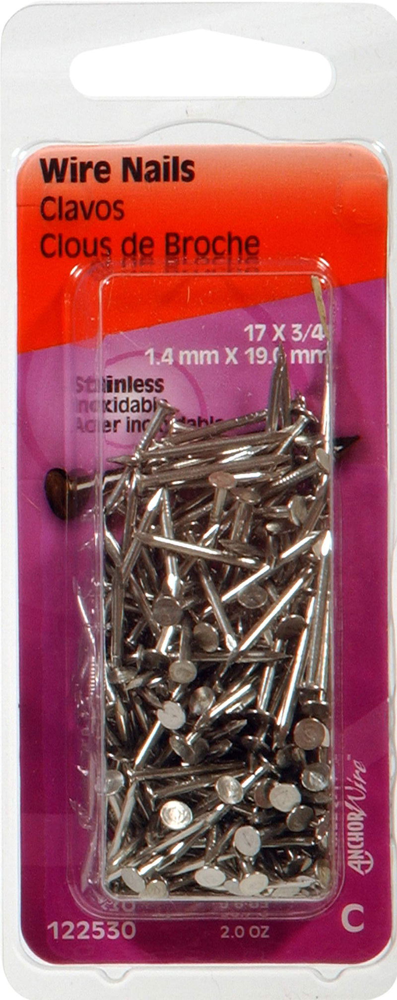[Australia - AusPower] - The Hillman Group 122530 Stainless Steel Wire Nail 17 Gauge x 3/4" 