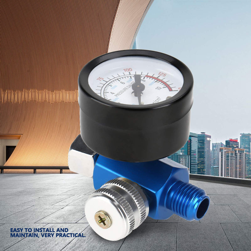 [Australia - AusPower] - Compressed Air Regulator Pressure Gauge, 1/4 Inch Air Pressure Regulator Pressure Gauge for Spray Painting Gun, Adjustable Range 0-10 Bar Pressure Regulator with Pressure Gauge (0-150 PSI) 