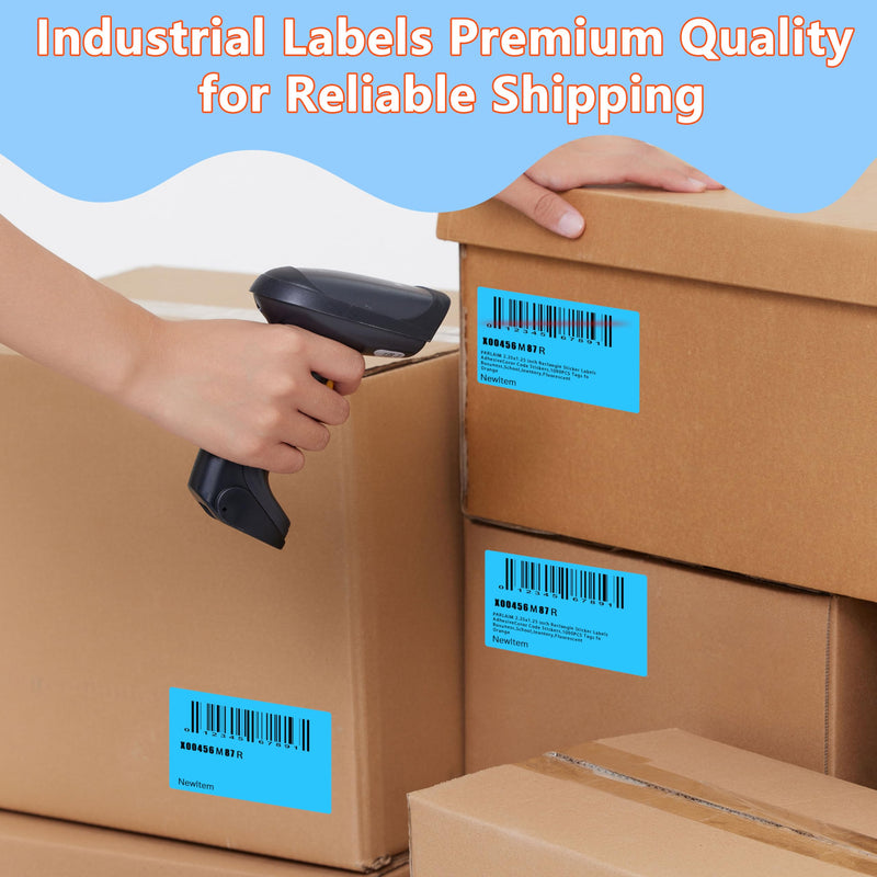 PARLAIM 2.25 X 1.25 inch Square Direct Thermal Printing Label, 1000pcs Tearproof Sky-Blue Barcode Thermal Sticker Color Coding Label 2.25X1.25 Inch