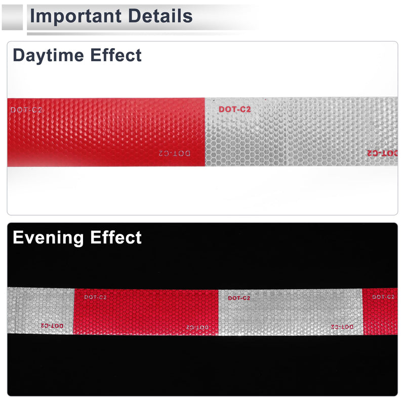 Reflective Tape 157.48ft x 1.97" Argyle Warning Safety Adhesive Tape Outdoor Reflector for Cars Trucks Red,White 1 Pc 157.48ft x 1.97"