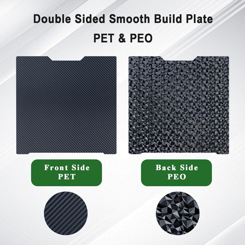 Bambula H2S Carbon Fiber PET+ Diamond PEO Build Plate 355x346.5mm, Double-Sided Flexible 3D Printing Spring Steel for Bambu H2D/H2S 3D Printer, Works with PLA, PETG H2D/H2S 355x346.5mm PEO +PET