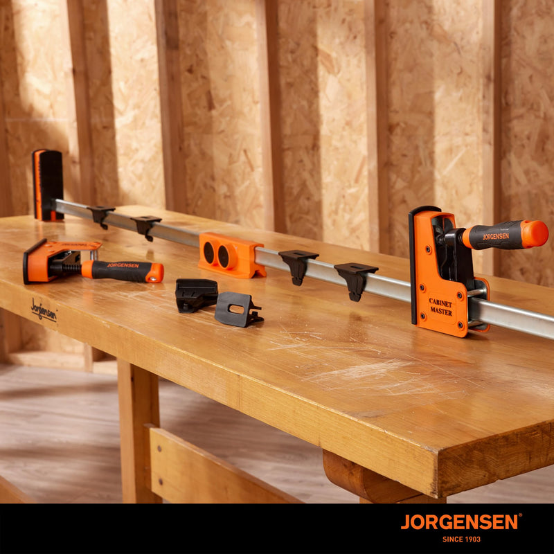 [Australia - AusPower] - Jorgensen Parallel Clamp Extender, Heavy-Duty Aluminum Connector for Cabinet Master Clamps, 2200LBS Strength, Quick Tool-Free Lock, Extend Clamping Range for Woodworking and Cabinets 