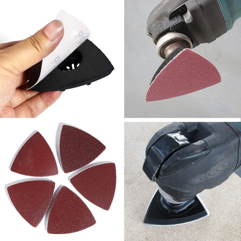 [Australia - AusPower] - Triangle Oscillating Multi Tool Sanding Pads, 60Pcs 3-1/8 Inch Oscillating tool sandpaper for Triangle Multitool Sanding pads assorted 40/60/80/120/180/240 Grits 60PACK SANDPAPER 