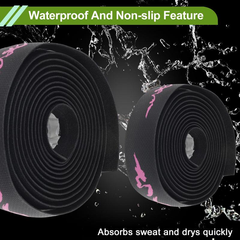 Road Bike Handlebar Tape Cycling Handle Wraps 215 cm Length 3 cm Width Silicone Eva Bicycle Bar Tape 1 Set Rolls Black Purple