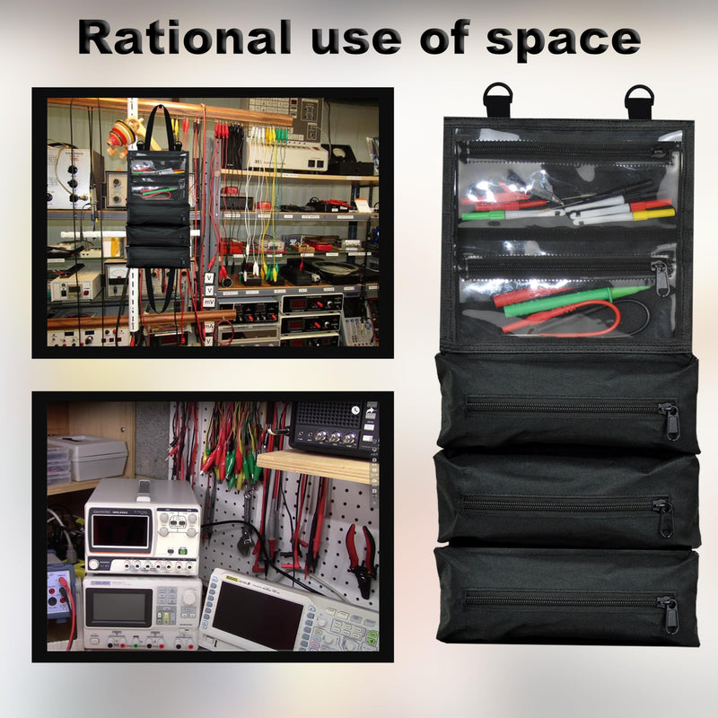 [Australia - AusPower] - ZIBOO C20 Heavy Duty Portable Foldable Roll Up Tool Bag Organizer, Industrial Multimeter Accessories bag Fits FLUKE, Amprobe, Fieldpiece, Extech, Hioki, SANWA, Klein Tools Test Leads ZIBOO C20 
