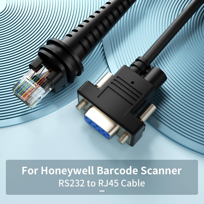 16ft Barcode Scanner Cable RJ45 RS232 to RJ45 for Honeywell 1900 Cable 1200G 1202G 1250G 1280i 1300G 1400G 1450G 1452G 1470G 1900GHD 1900GSR 1902GHD 1902GSR 1950GHD 1980i 1472G Power Cord (2) 2