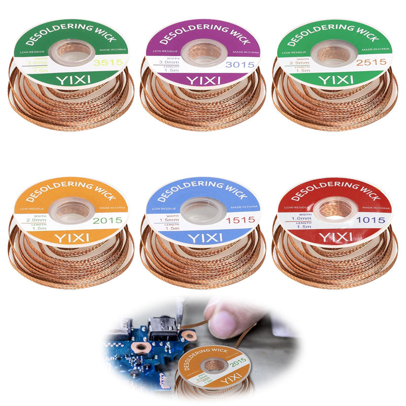 Desoldering Braid, Desoldering Wire, Desoldering Wire, Copper Desoldering Wire (1.0/1.5/2.0/2.5/3.0/3.5 mm), Ideal for Desoldering and Removing Solder on Solder Joints, High Thermal Conductivity Soldering Braid
