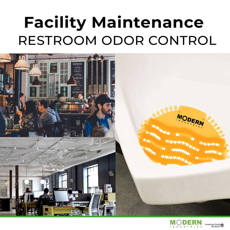 Modern Industrial Urinal Screen Deodorizer 10-Pack - Urinal Freshener and Urine Odor Eliminator - Fits Most Urinals in Schools, Restaurants, Offices, Long-Lasting Orange Citrus Scent - Orange