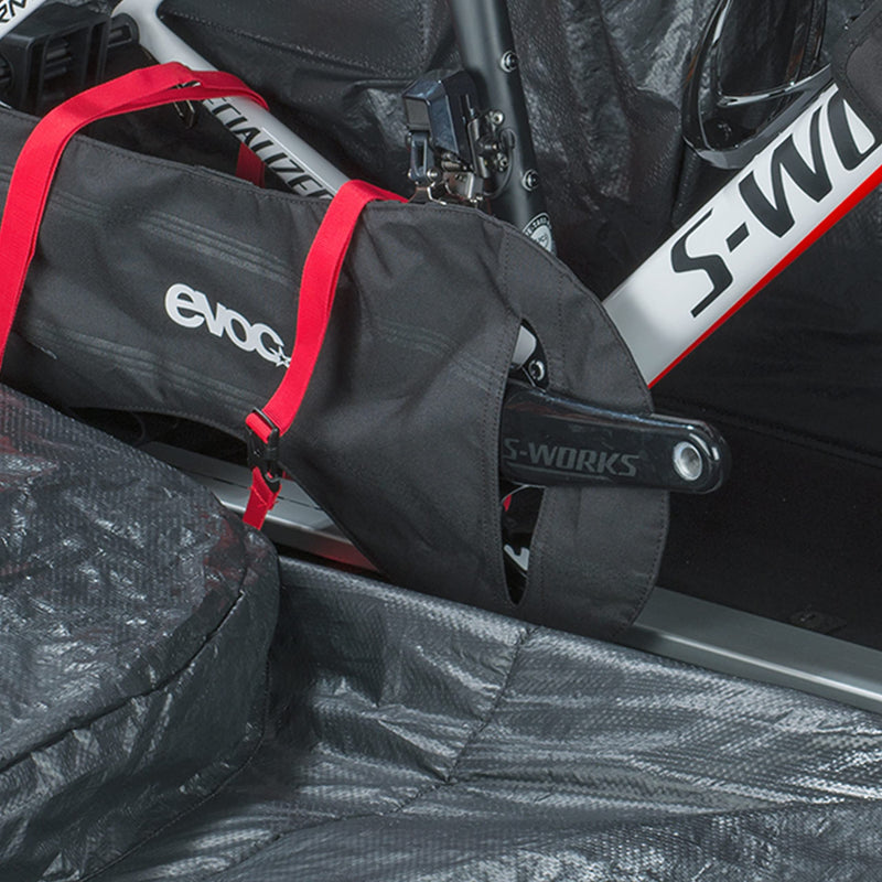 EVOC CHAIN COVER ROAD frame bag, transport protection for the bike and chain of road bikes (cover for bicycle chains, for most road bikes, Velcro fixation, protection against dirt and damage), Black One Size