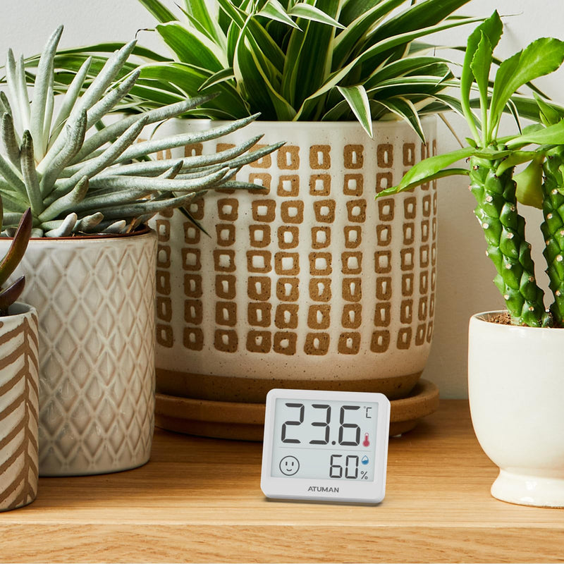 ATuMan Mini Digital Hygrometer Indoor Thermometer with Temperature and Humidity Monitor for Bedroom, Reptile Tank, Guitar Case, Greenhouse and Cellar Closet, Fahrenheit or Degree Celsius TH mini
