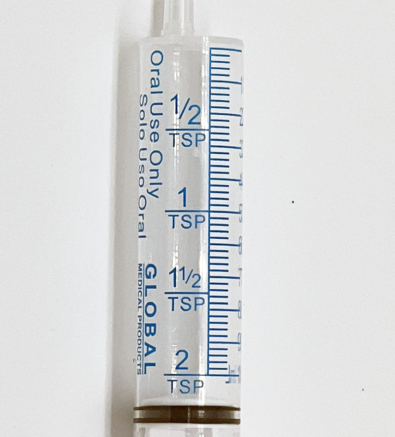 [Australia - AusPower] - 10ML UltraFlo Oral Syringe with Cap - Eccentric Tip - 2 Teaspoon - 10cc O-Ring Plunger Rod - QTY 5 
