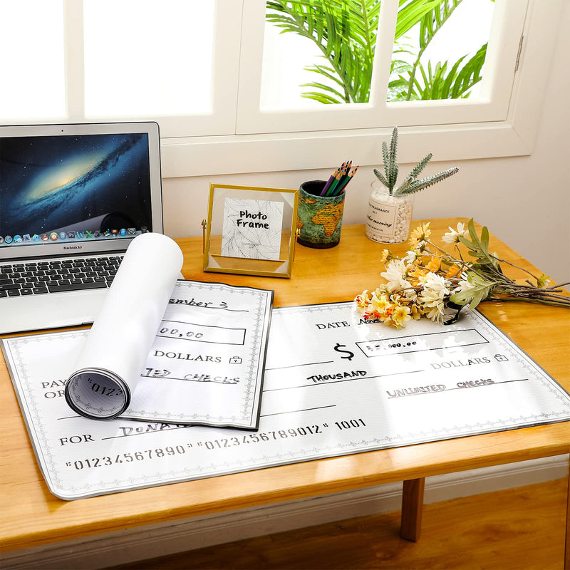 [Australia - AusPower] - Eersida 6 Pcs Giant Checks 30'' x 16'' Large Blank Fake Big Checks for Presentations Dry Erase Reusable Funny Oversized for School Graduation Donation Awards Fundraisers Charity Business 