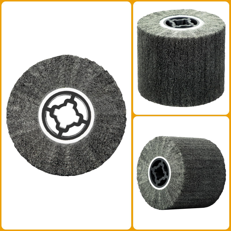 [Australia - AusPower] - SALI Non Woven Wire Abrasive Drawing Polishing Burnishing Wheel Flap Brush Wire Brush Drum Surface Conditioning Tool for Metal Surface Polishing Grinding Removing Rust 120x100x19mm (400 Grit) 400 Grit 