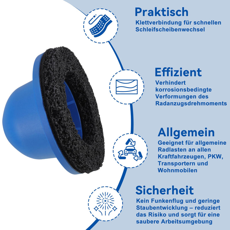 [Australia - AusPower] - Dajidafu Wheel Hub Grinder Car, 150 mm Wheel Hub Brush Wheel Hub Cleaner Car Wheel Hub Cleaning Wheel Hub Grinder Blue Wheel Hub Grinder Ball Head Grinder for Rim Change, Rust Removal 