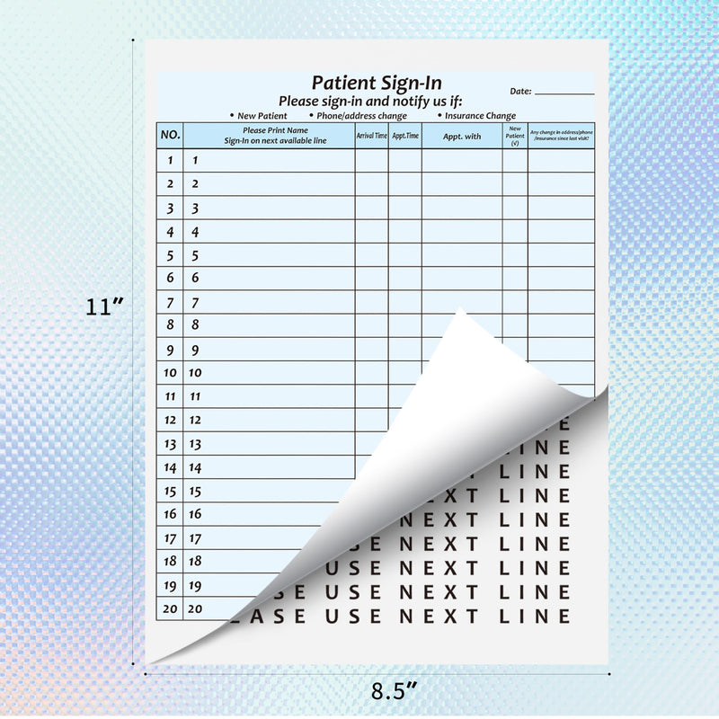 [Australia - AusPower] - 30Packs,Patient Sign in Sheets,HIPAA Compliant,Adhesive Peel-Off Patient Forms,NCR Carbonless 3 Part Forms,for Clinics,Medical Office and Healthcare Facilities (30) 30 