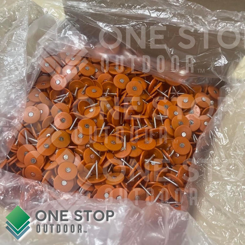 500 Pack - Round Plastic Cap Nail 1 Inch Roofing Nails Galvanized Tar Paper Nails for House Wrap Fastening Foam Board Roofing Felt Insulation Film (500) 500