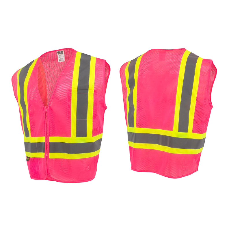 Radians SV22-1 Economy Type O Class 1 Safety Vest Size Extra Large, Pink Mesh with Contrasting Tape - 1 Each 2X