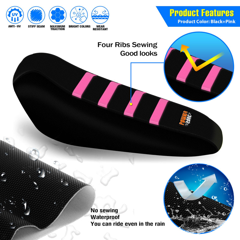 Gripper Dirt Bike Seat Cover Compatible with Sur Ron Light Bee X/S, Motorcycle Electric Bike Seat Covers (Pink) Pink