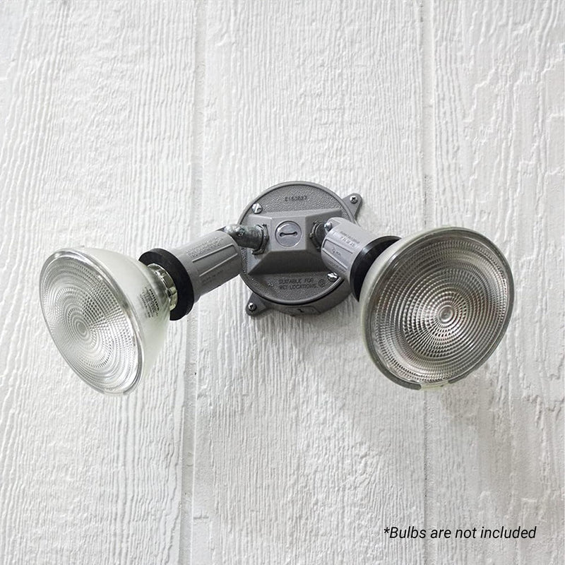 [Australia - AusPower] - 16795 Weatherproof Floodlight Kit, Round, Gray 