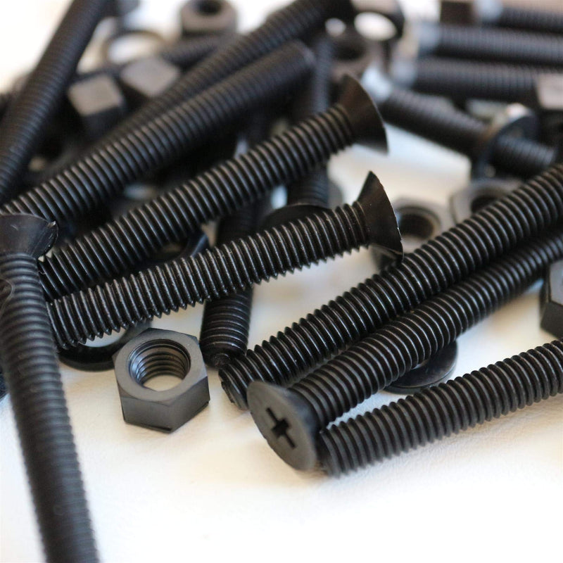 [Australia - AusPower] - 20 x Black Countersunk Screws Polypropylene (PP) Plastic Nuts and Bolts, Washers, M5 x 40mm, Anti-Corrosion, Chemical Resistant, (13/64 x 1 37/64 in) 