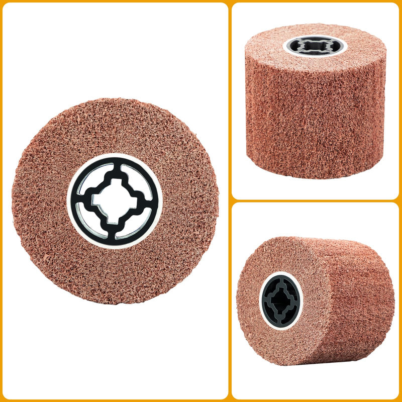 [Australia - AusPower] - SALI Non Woven Wire Abrasive Drawing Polishing Burnishing Wheel Flap Brush Wire Brush Drum Surface Conditioning Tool for Metal Surface Polishing Grinding Removing Rust 120x100x19mm (60 Grit) 60 Grit 