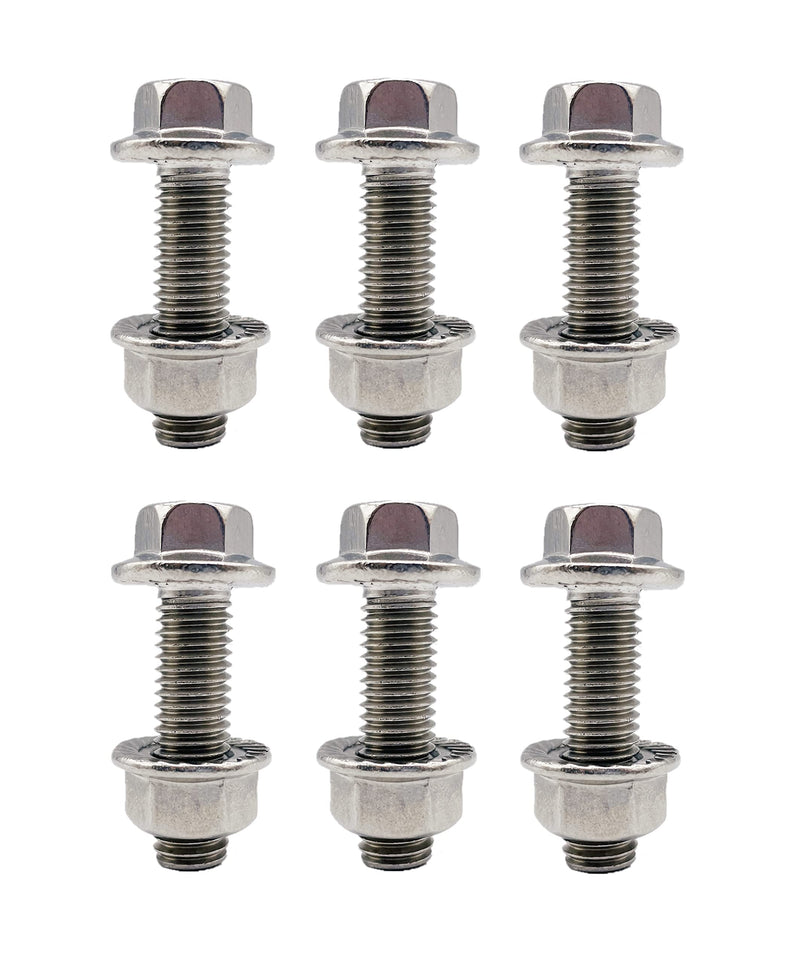 [Australia - AusPower] - Stainless Steel Flange Screws, Flange Bolts, Exhaust Manifold Hardware Kit (Bolts&Nuts) M10X1.5-35mm (6-Pack) 