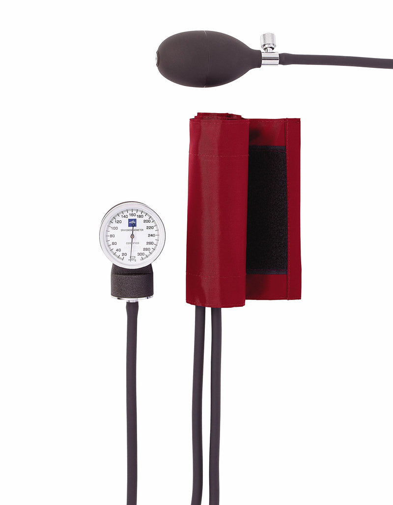 [Australia - AusPower] - Medline Compli-Mates Professional Aneroid Sphygmomanometer Kit with Adult Manual Blood Pressure Cuff and Carrying Case, Red, 1 Kit 