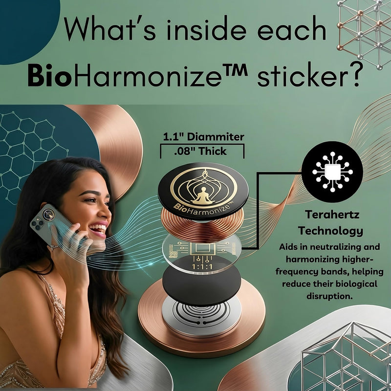 [Australia - AusPower] - Phone EMF Harmonizing Stickers — Multifaceted Neutralizer with Patented Quantum Technology & Natural Minerals | Pack of 6 