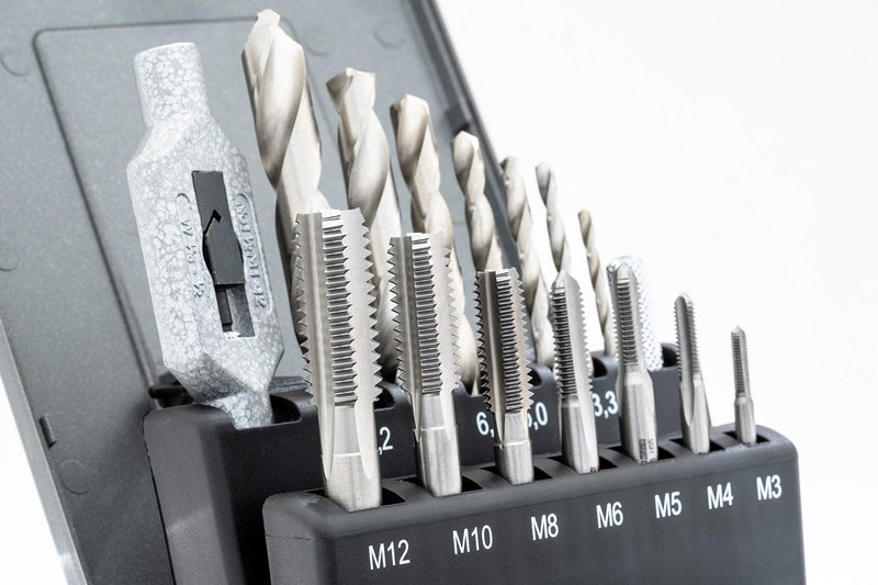 [Australia - AusPower] - BaerCoil BAER Tap Set HSS Tap, Core Hole Drill, Tap Wrench M 3-12, Tap Set, Drill Set, Twist Drill, Tap Set Standard 