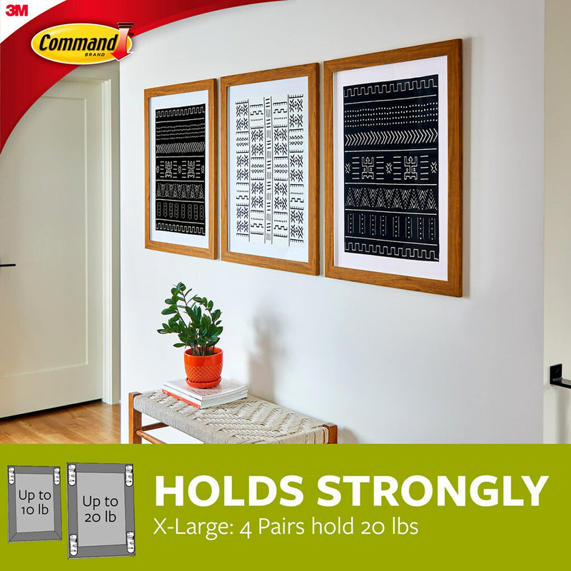 [Australia - AusPower] - Command 20 Lb XL Heavyweight Picture Hanging Strips, Damage Free Hanging Picture Hangers, Heavy Duty Wall Hanging Strips for Living Spaces, 16 White Adhesive Strip Pairs 16 Pairs 