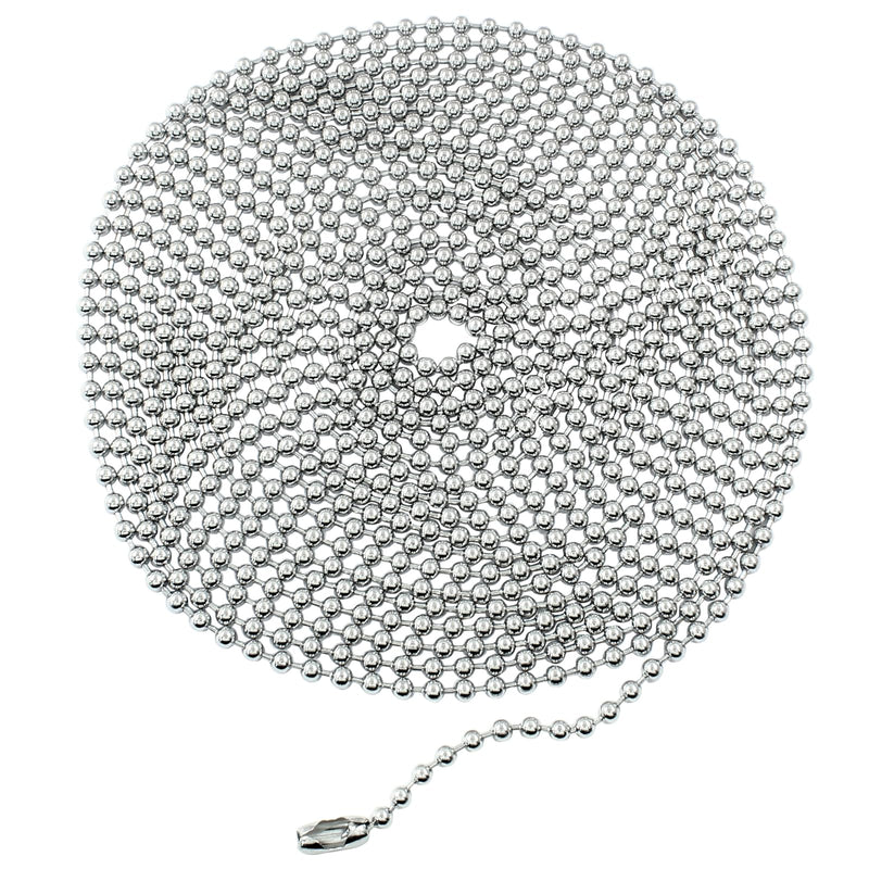 [Australia - AusPower] - 197" Stainless Steel Ball Chain, 4.5mm Beaded Pull Chain Extension Dog Tag Chain with 10 Connectors for Window Blind Vertical Replacement, Silver 197 inch 