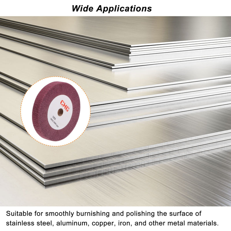 [Australia - AusPower] - uxcell 150mm x 25mm 320 Grit Non-Woven Polishing Burnishing Wheel Nylon Wire Drawing Abrasive Flap Wheel for Stainless Steel Copper Red 